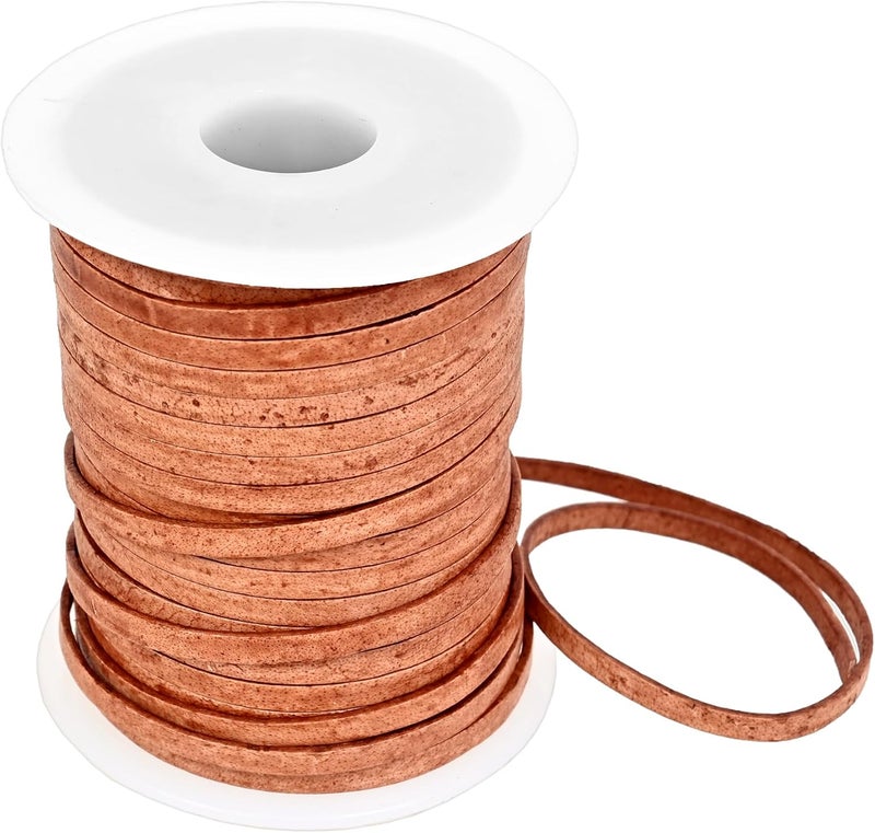 GENIQUE 3mm Leather Cord, 1/8 inch Leather String Cord for Shoe Laces, Necklace, Bracelets, Jewelry Making, Crafting (3mm Light Brown Distressed 5Mtr) - Image 5
